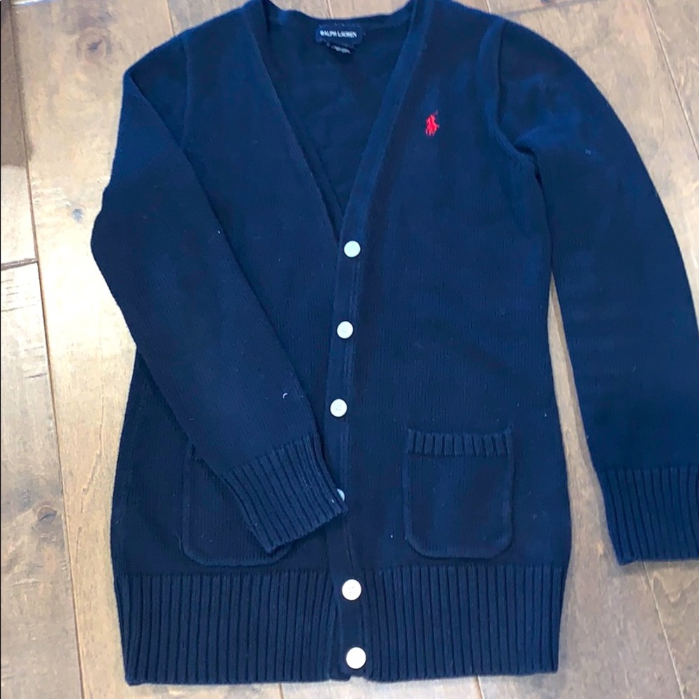 Girls Ralph Lauren Navy Blue Sweater